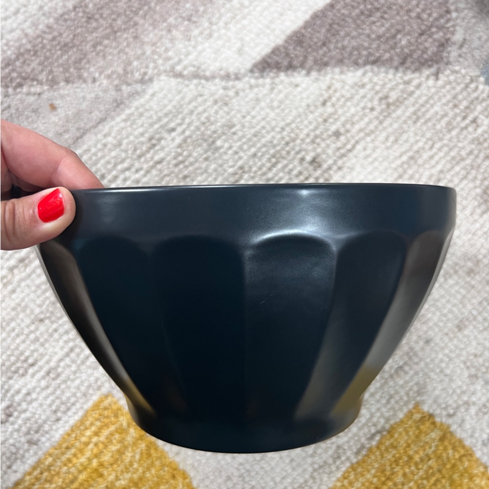 Anthropologie Large Matte Latte Serving Bowl in Black